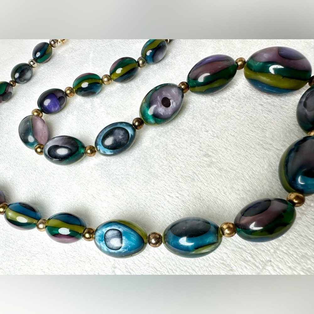 ❌SOLD 💜Vintage Beaded Necklace - Picture 1 of 7